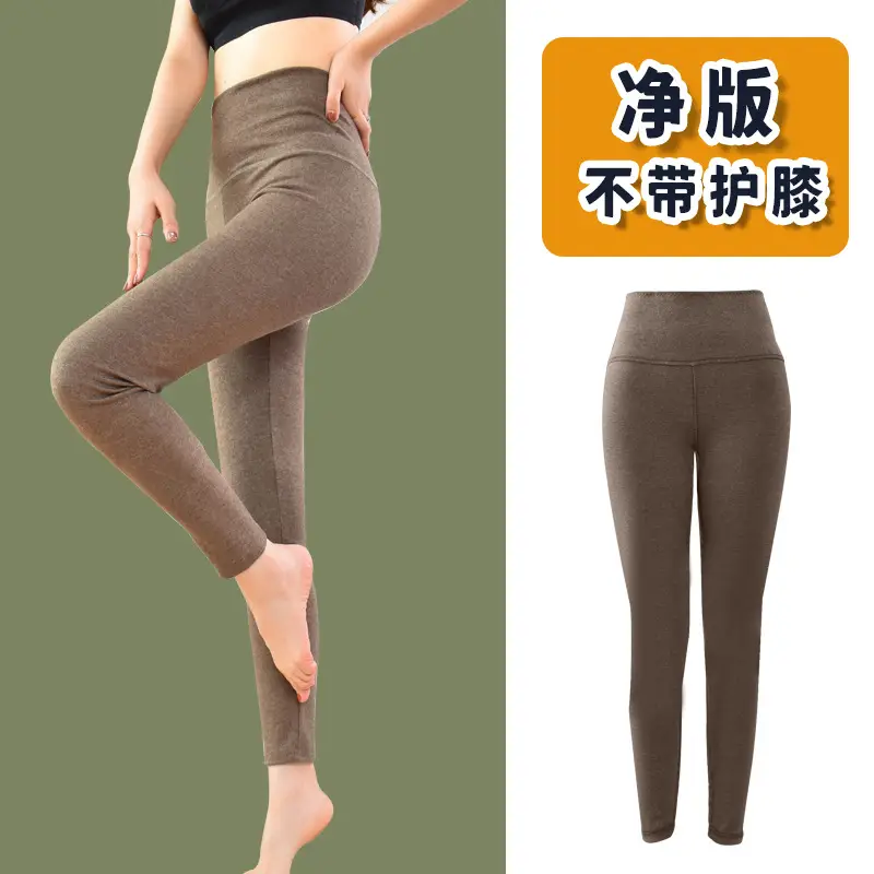 Autumn Winter Velvet Knee Warm Patch Leggings - Image 2