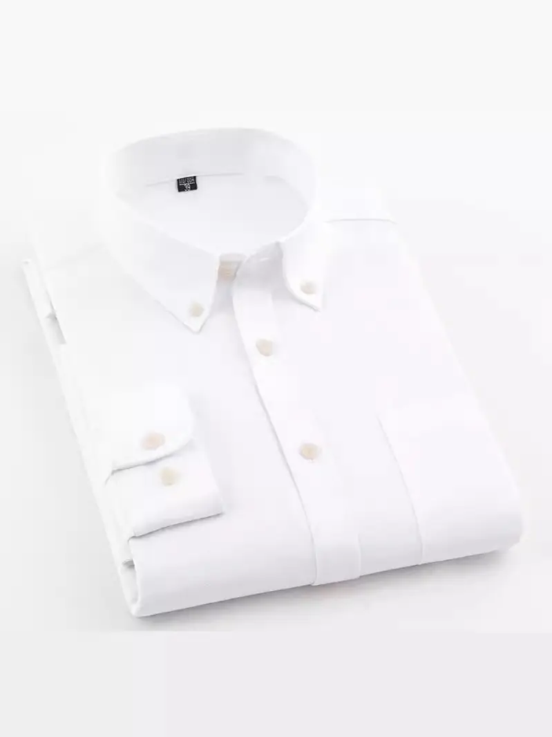 Men's Blue Oxford Spinning Shirt Business Comfortable Breathable - Image 59