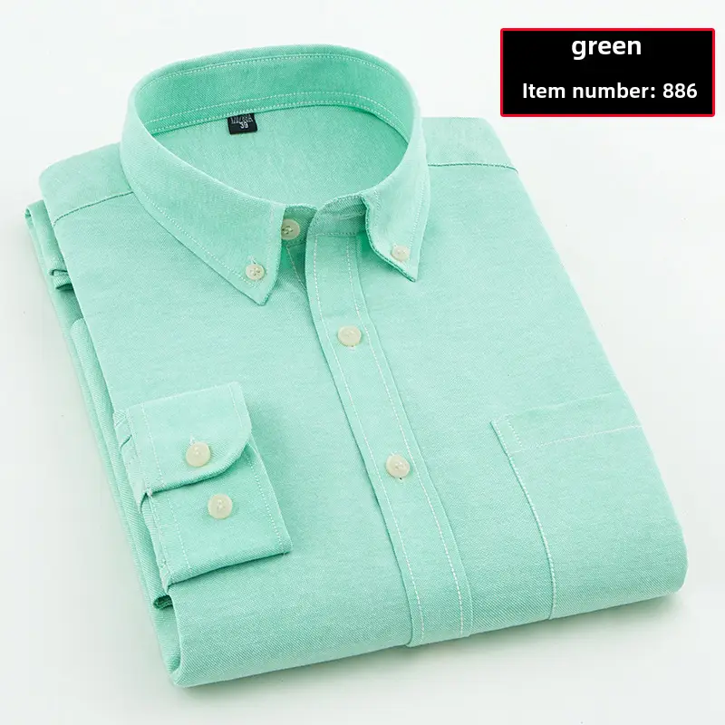 Men's Blue Oxford Spinning Shirt Business Comfortable Breathable - Image 24