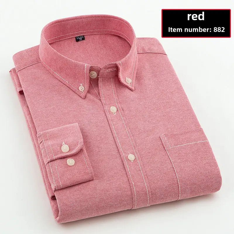 Men's Blue Oxford Spinning Shirt Business Comfortable Breathable - Image 44