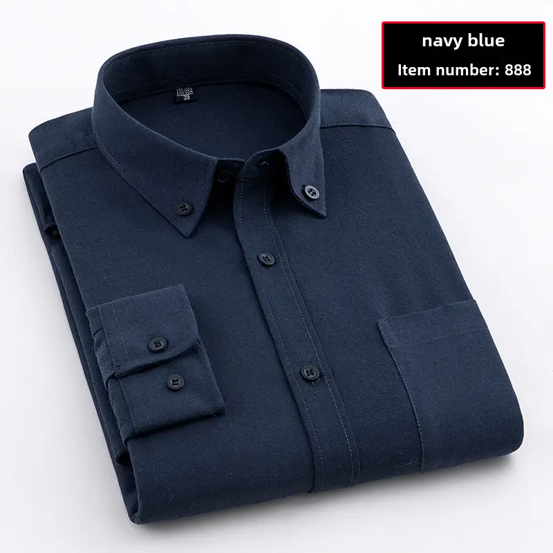 Men's Blue Oxford Spinning Shirt Business Comfortable Breathable - Image 8