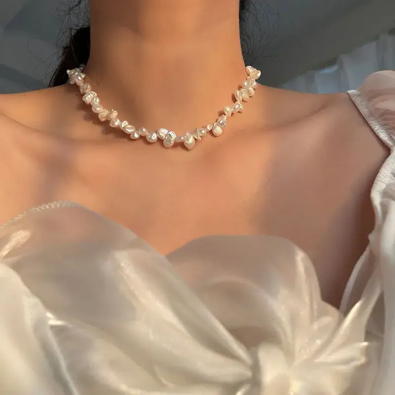 Natural Freshwater Pearl Clavicle Necklace for Women