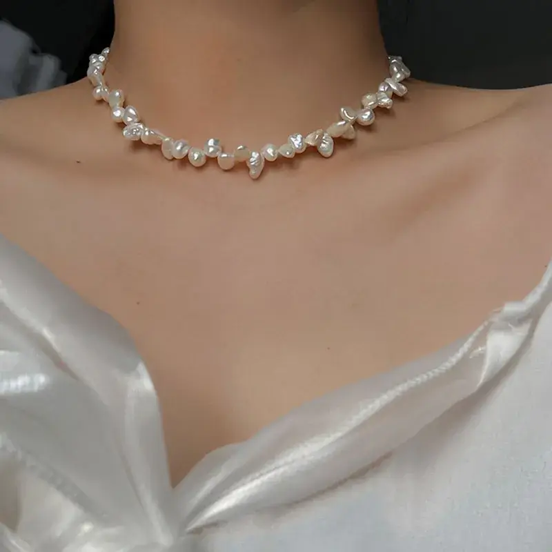 Natural Freshwater Pearl Clavicle Necklace for Women