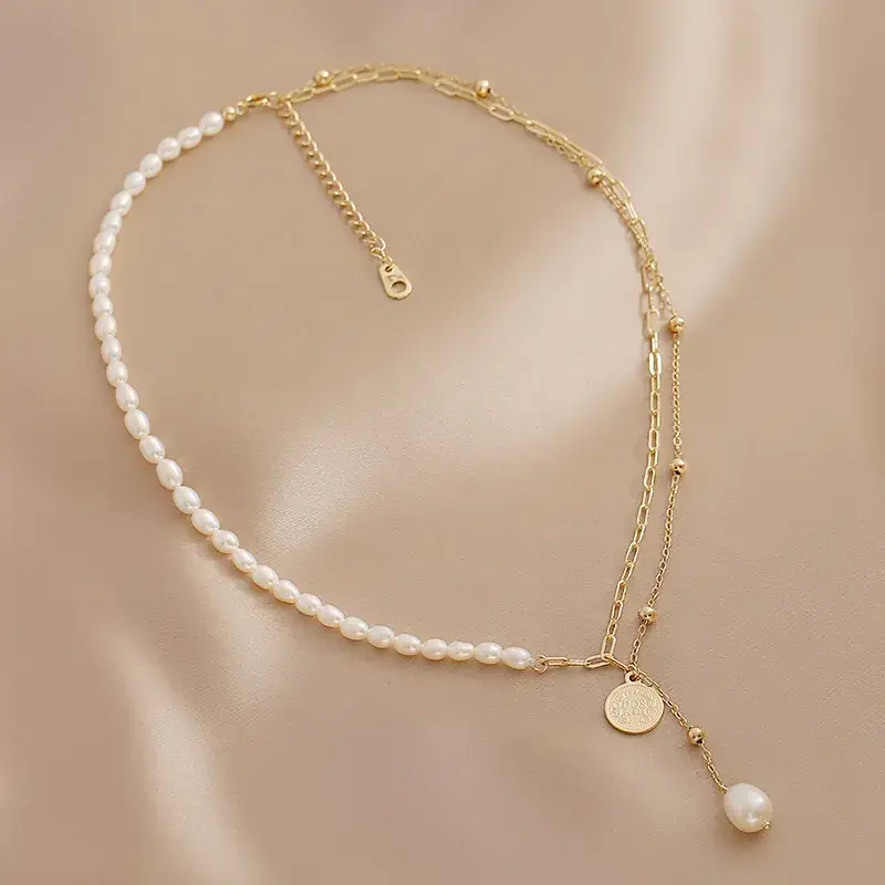 Natural Freshwater Pearl Clavicle Necklace for Women
