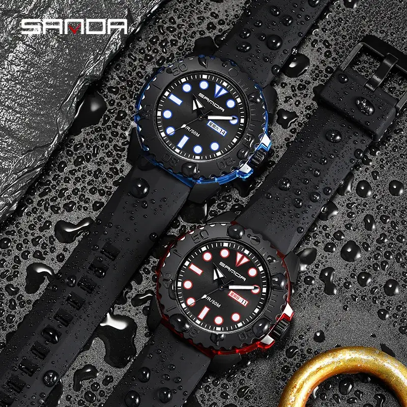 Sanda Creative Electronic Watch for Men Women Waterproof Dual Calendar