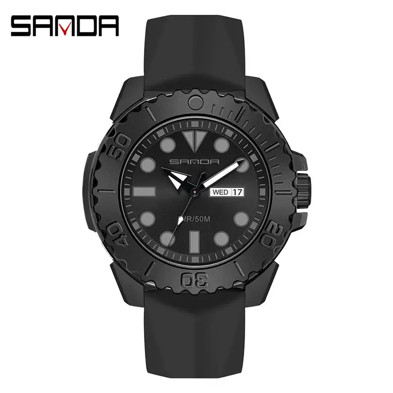 Sanda Creative Electronic Watch for Men Women Waterproof Dual Calendar
