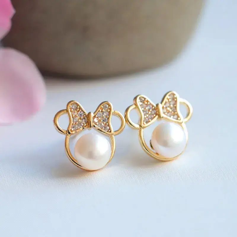 Juanyu Pearl Bowknot Stud Earrings S925 Gold — feature 10