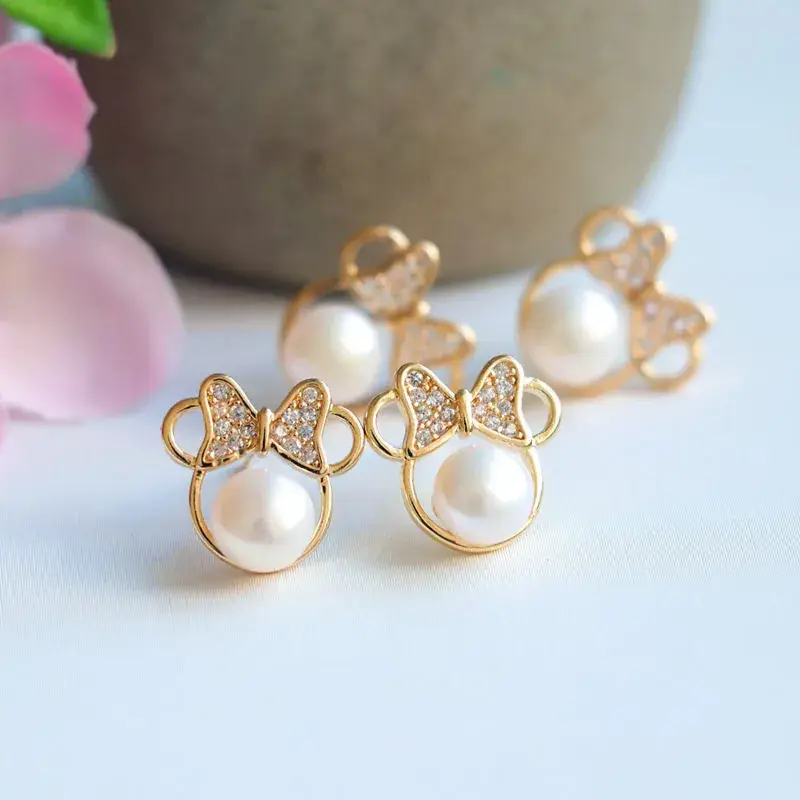Juanyu Pearl Bowknot Stud Earrings S925 Gold — feature 11