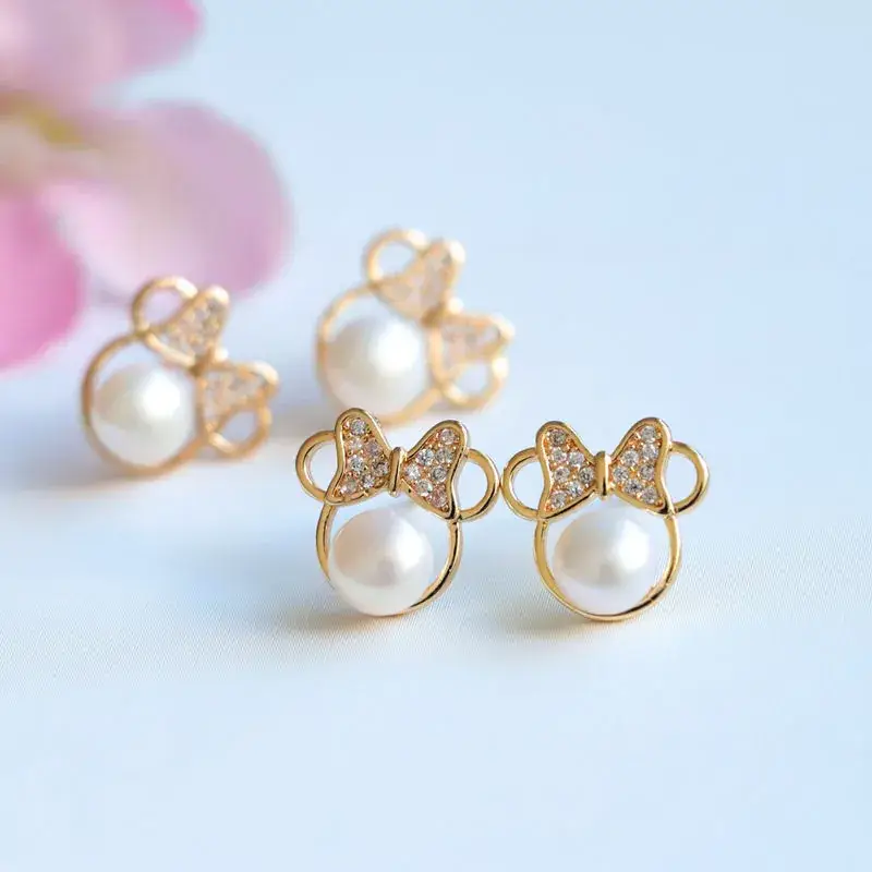 Juanyu Pearl Bowknot Stud Earrings S925 Gold — feature 8