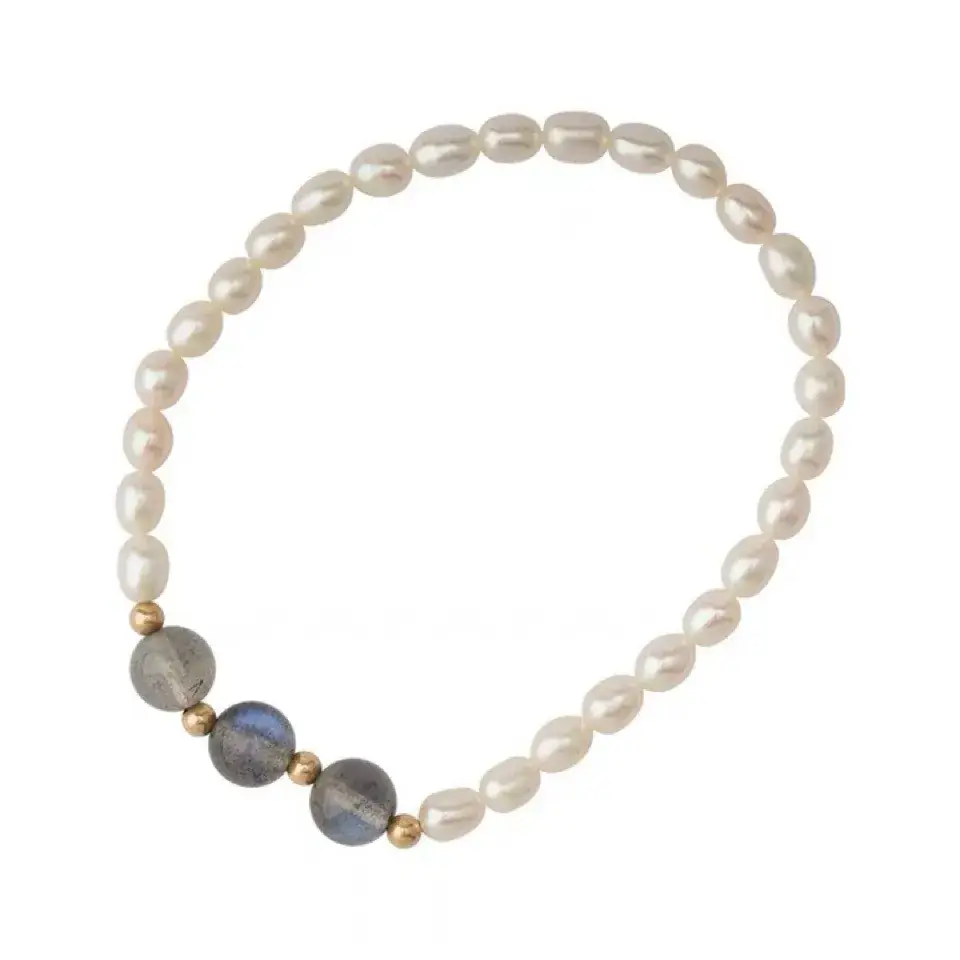 Pearl Bracelet with Blue Moonlight Design for Women - Image 6