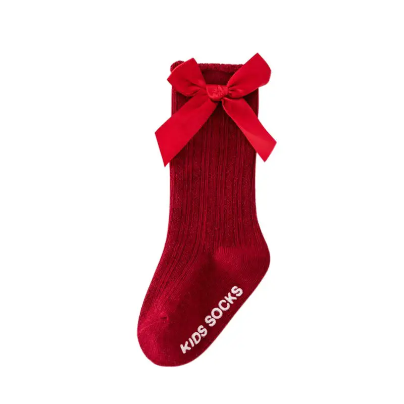 Baby Bow Mid-Calf Socks for Boys Girls Solid Color - Image 10