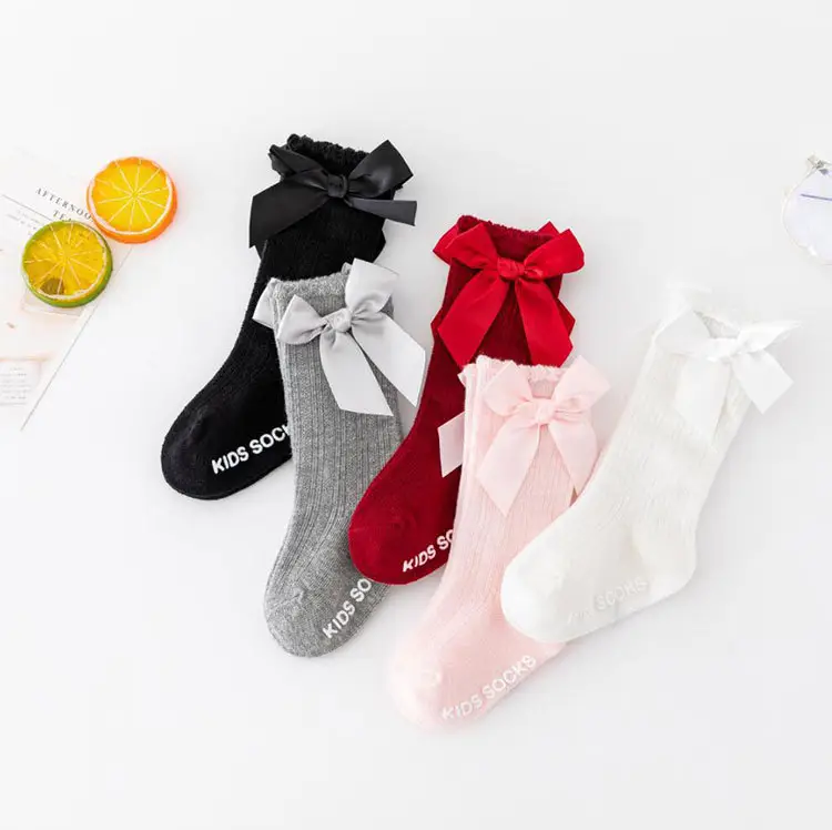 Baby Bow Mid-Calf Socks for Boys Girls Solid Color — feature 17