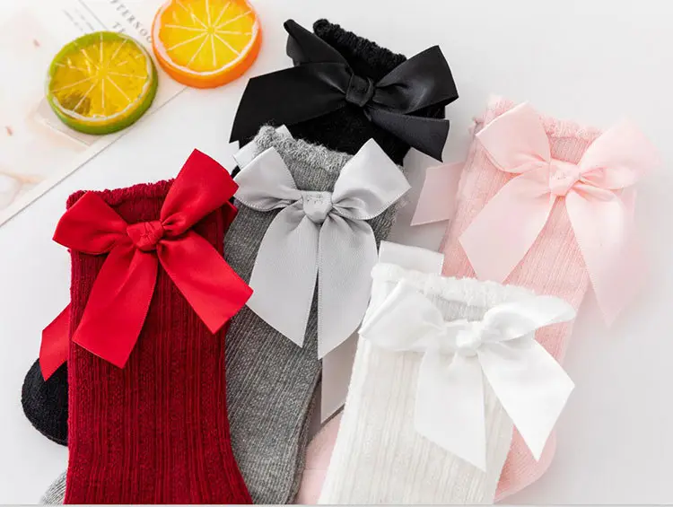 Baby Bow Mid-Calf Socks for Boys Girls Solid Color — feature 19
