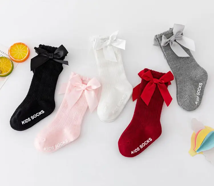 Baby Bow Mid-Calf Socks for Boys Girls Solid Color — feature 20