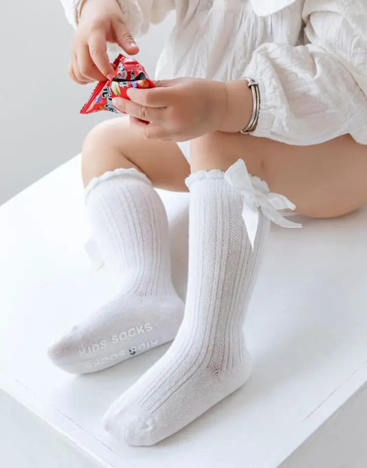 Baby Bow Mid-Calf Socks for Boys Girls Solid Color — feature 28