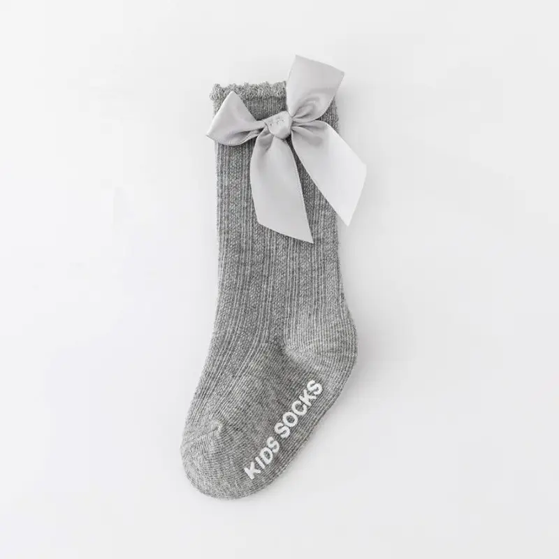 Baby Bow Mid-Calf Socks for Boys Girls Solid Color - Image 5