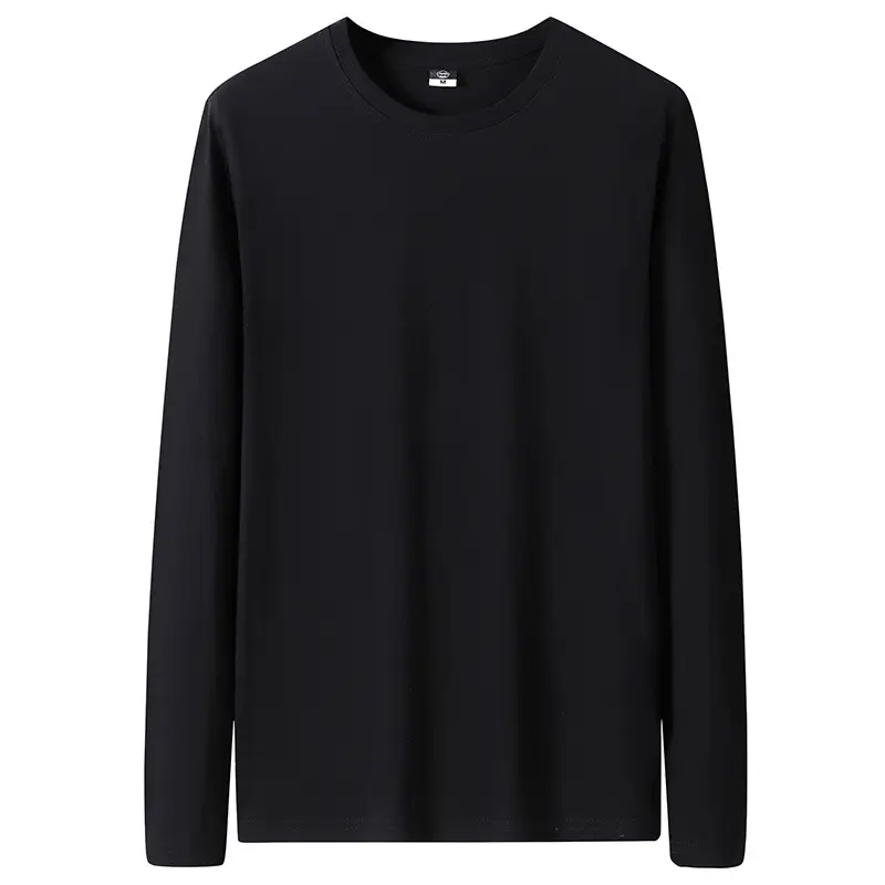 Men's Black Long Sleeve Cotton T-Shirt 220g - Image 13