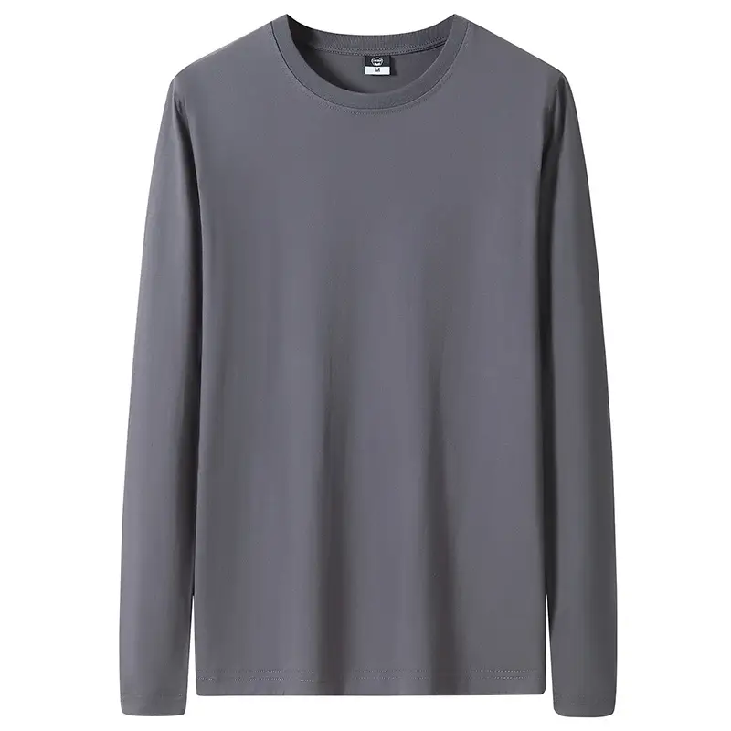 Men's Black Long Sleeve Cotton T-Shirt 220g - Image 10