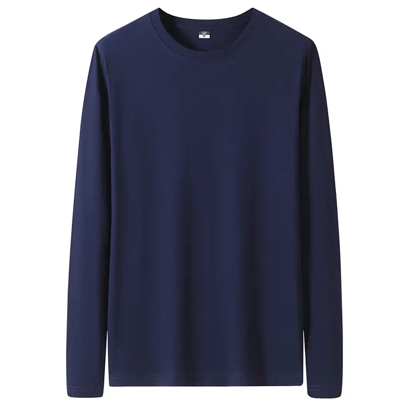 Men's Black Long Sleeve Cotton T-Shirt 220g - Image 7