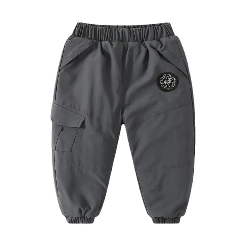 Children's Grey Cotton Jogger Pants Medium Large Winter Warm
