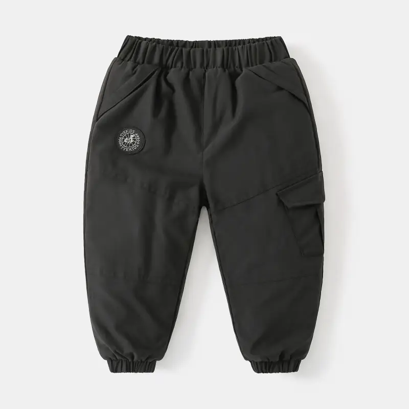 Children's Grey Cotton Jogger Pants Medium Large Winter Warm