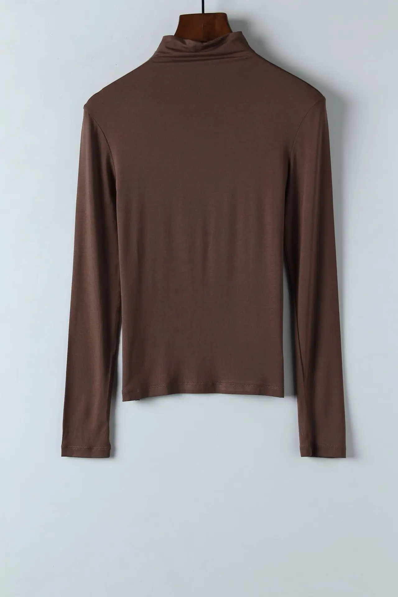 Women Half-High Collar Modal Shirt Long Sleeve Autumn Top - Image 3