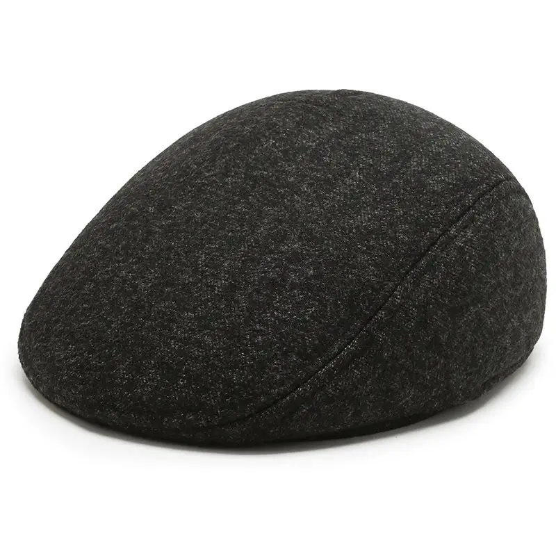 Men's Grey Embroidered Winter Cap Ear Protection