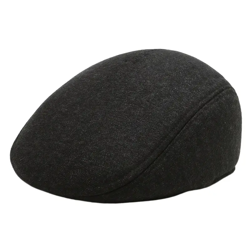 Men's Grey Embroidered Winter Cap Ear Protection