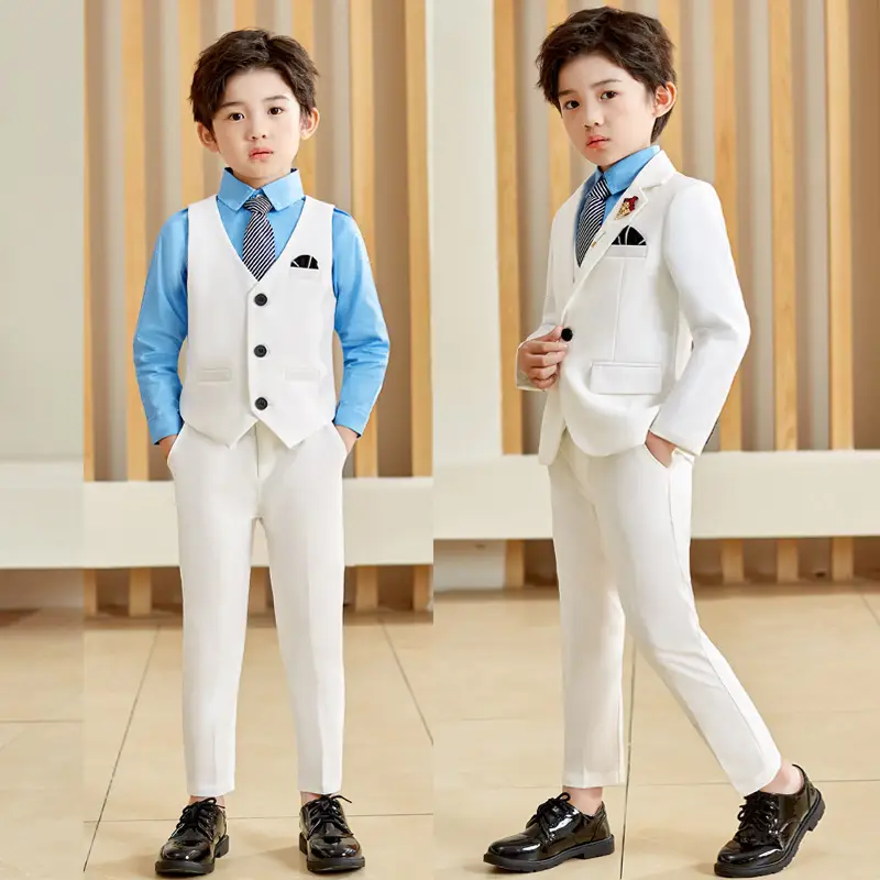 2021 Kids Suit Set Black Vest & Shirt for Boys - Image 6