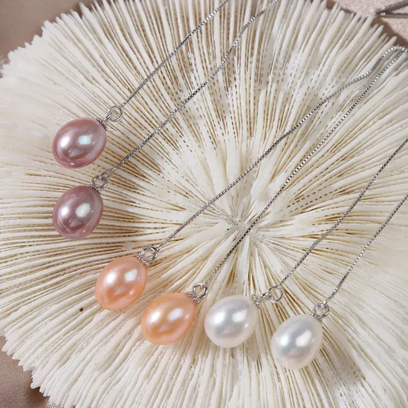 Natural Fresh Water Pearl Earrings for Women S925 Silver - Image 2