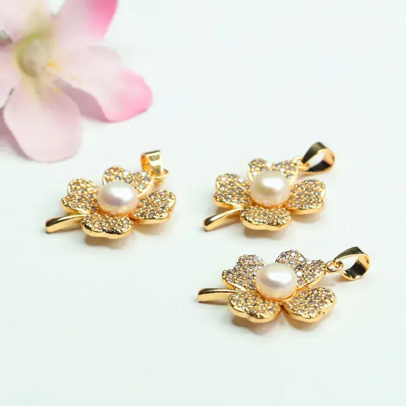 Korean Style Pearl Flower Earrings Gold Plated - Image 7