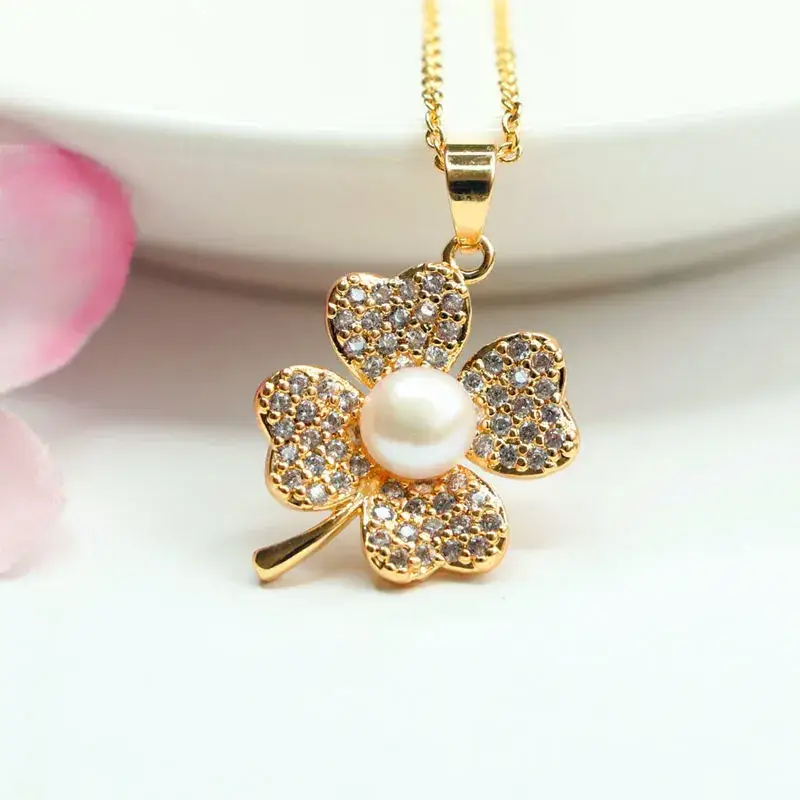 Korean Style Pearl Flower Earrings Gold Plated — feature 4