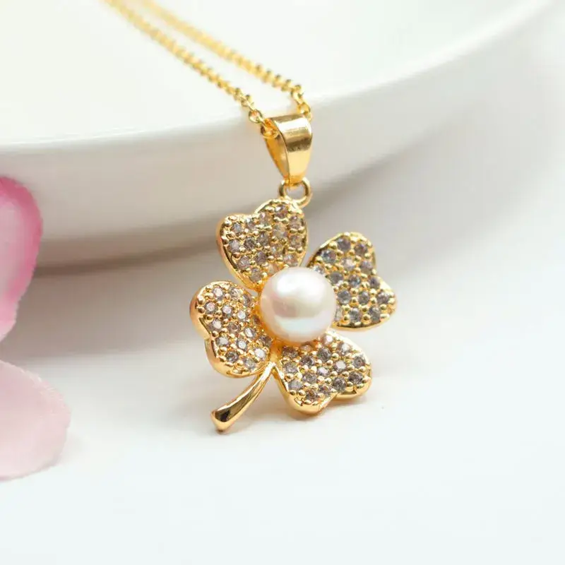 Korean Style Pearl Flower Earrings Gold Plated — feature 5