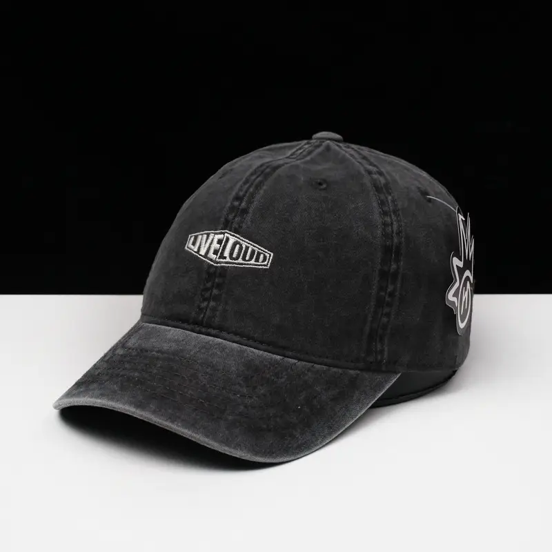 Women's Blue Embroidered Denim Baseball Cap Four Seasons