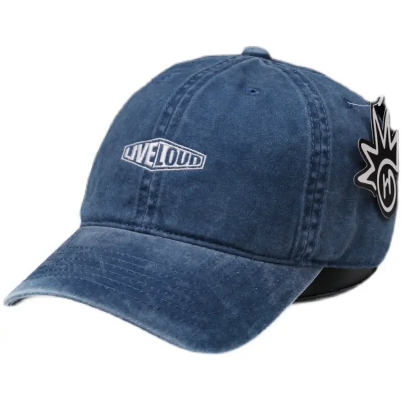 Women's Blue Embroidered Denim Baseball Cap Four Seasons