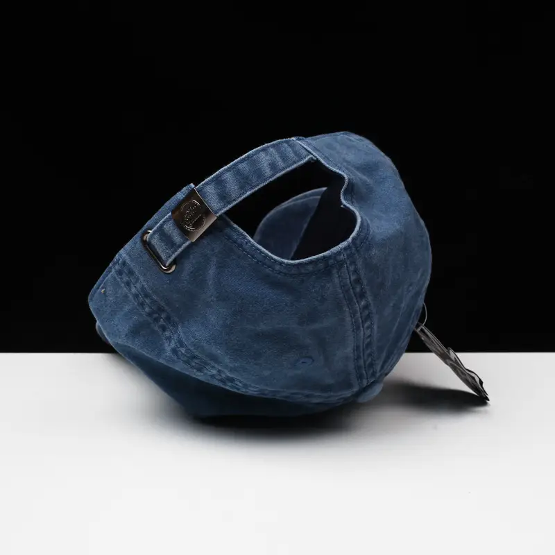 Women's Blue Embroidered Denim Baseball Cap Four Seasons — feature 10