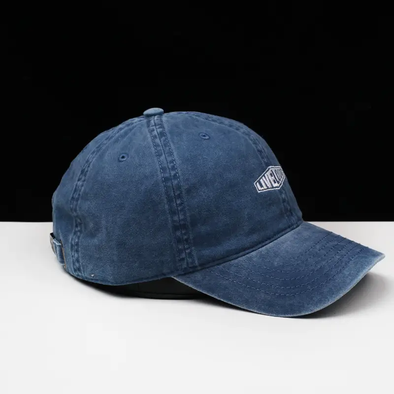 Women's Blue Embroidered Denim Baseball Cap Four Seasons — feature 8