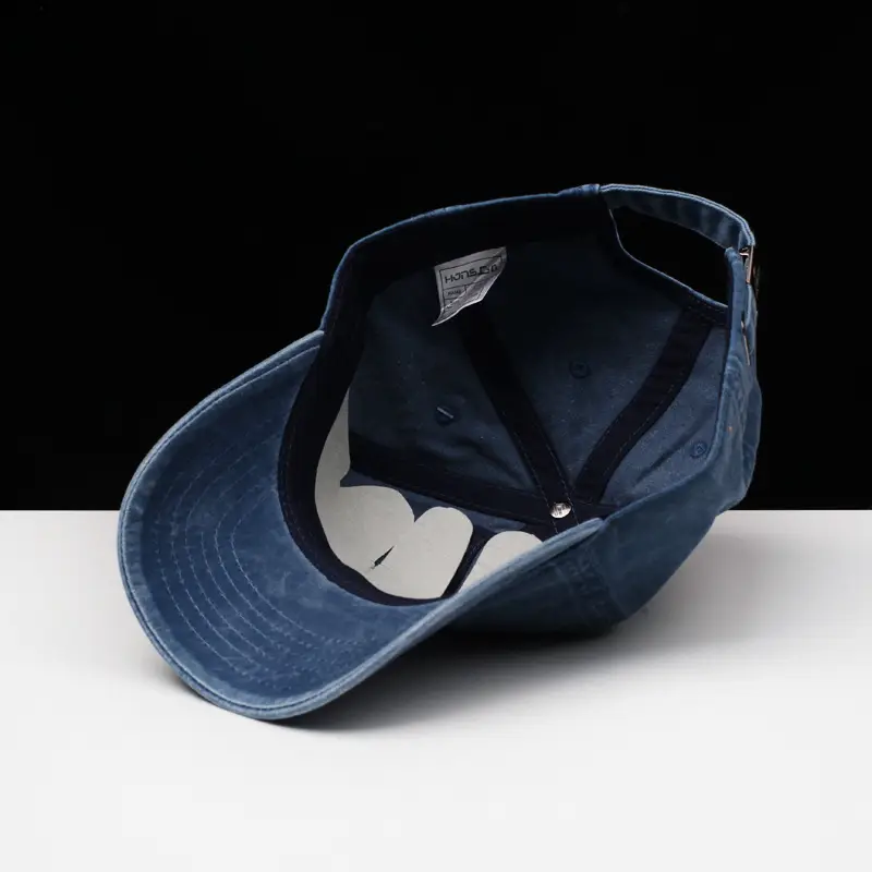 Women's Blue Embroidered Denim Baseball Cap Four Seasons — feature 9