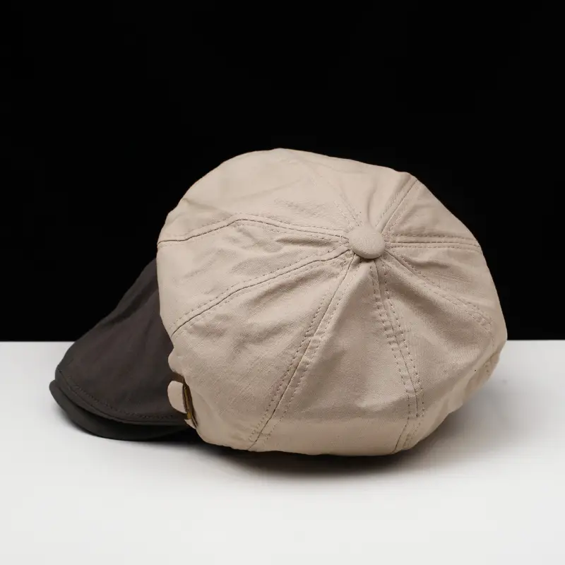 Men Cotton Peaked Cap Brown British Style
