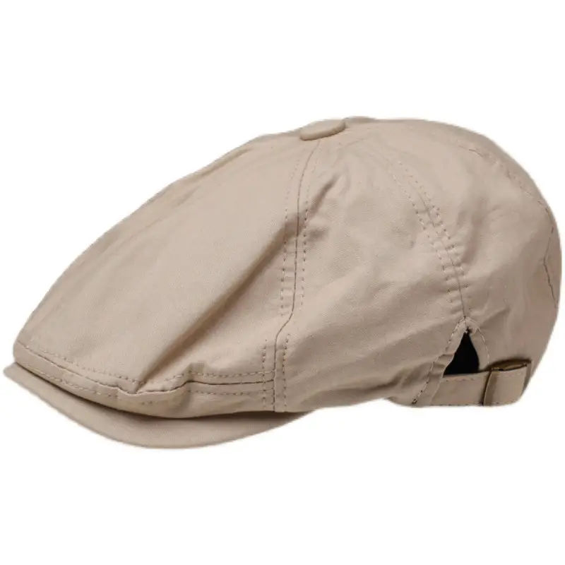Men Cotton Peaked Cap Brown British Style