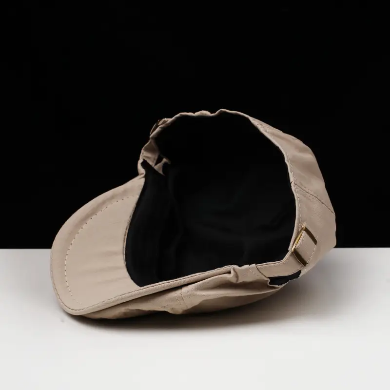 Men Cotton Peaked Cap Brown British Style — feature 8