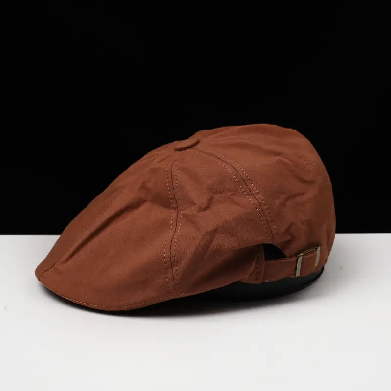 Men Cotton Peaked Cap Brown British Style