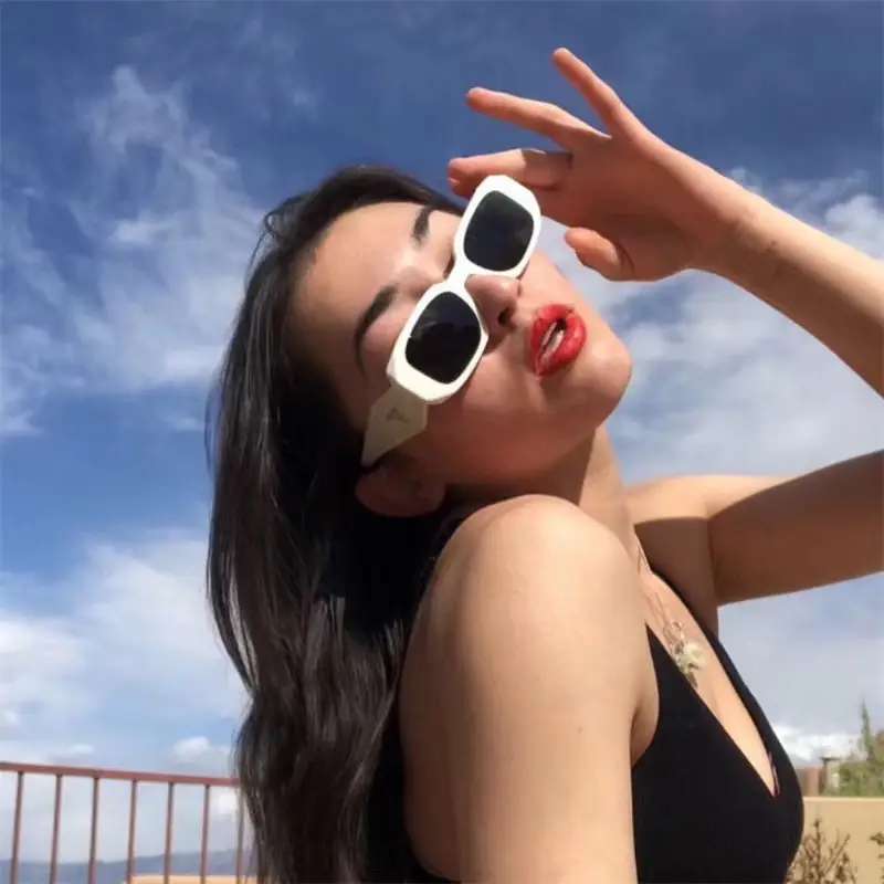 Women Square Asymmetrical Sunglasses Pink Brown - Image 19