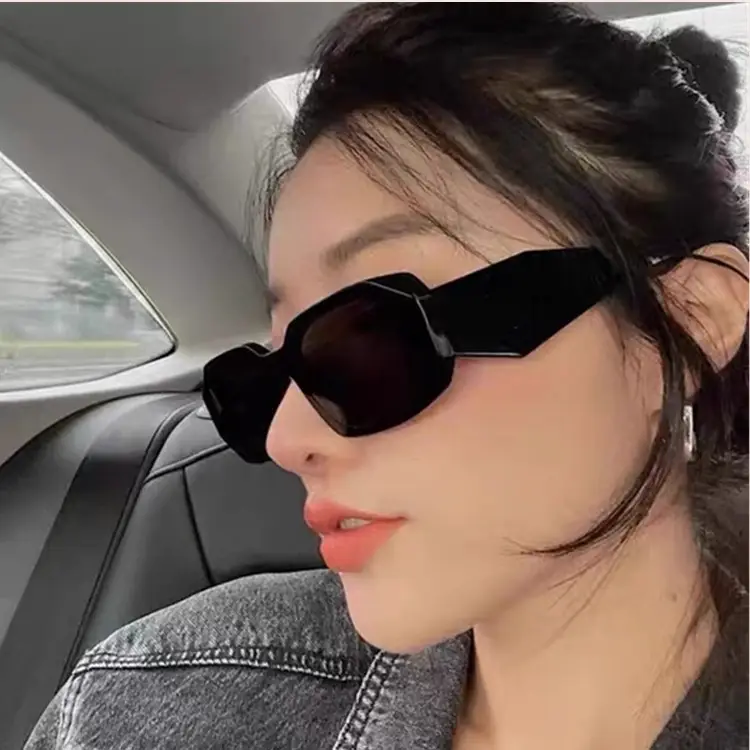 Women Square Asymmetrical Sunglasses Pink Brown - Image 21