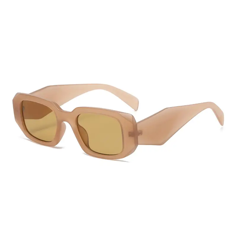 Women Square Asymmetrical Sunglasses Pink Brown - Image 14