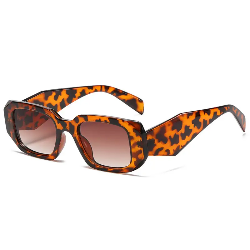 Women Square Asymmetrical Sunglasses Pink Brown - Image 16