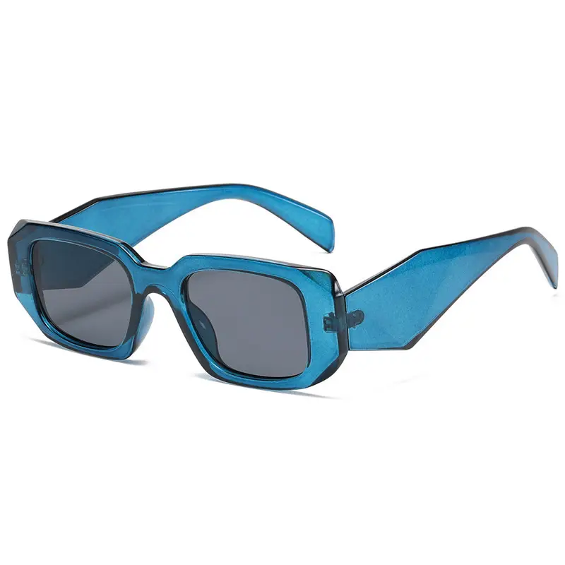 Women Square Asymmetrical Sunglasses Pink Brown - Image 2