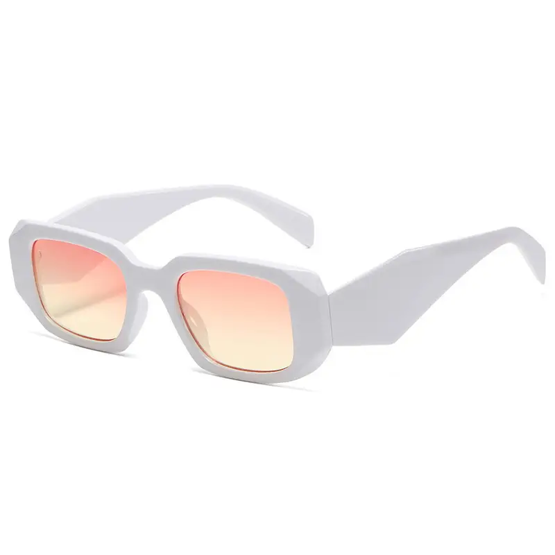 Women Square Asymmetrical Sunglasses Pink Brown - Image 9