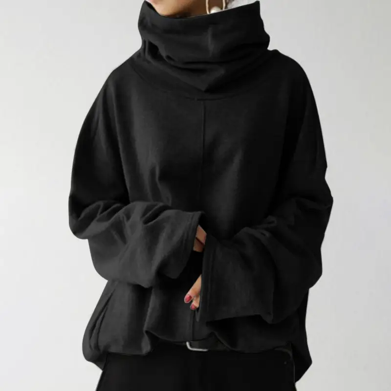 2023 Women's Grey High Collar Sweatshirt Jacket - Image 4