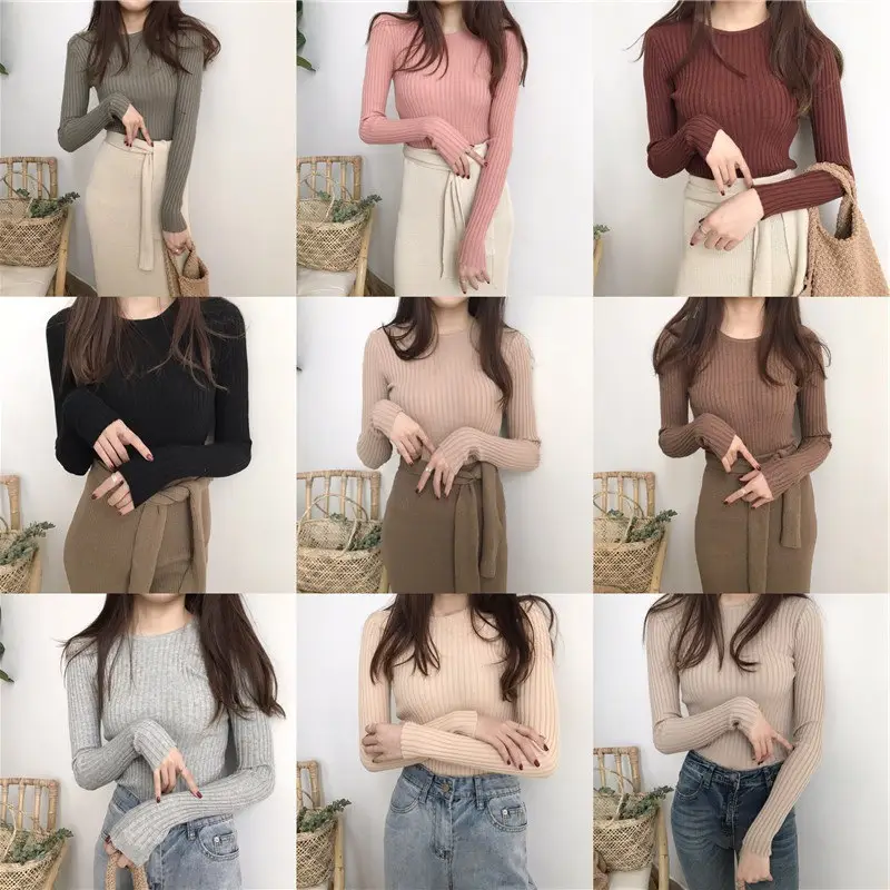 2023 Korean Style Slim Fit Knitted Long Sleeve Top - Image 11